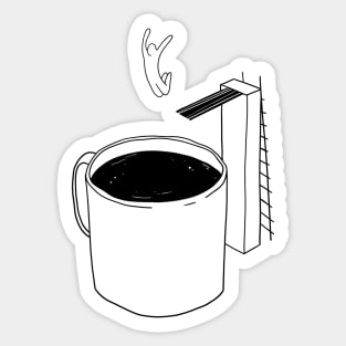 Coffee lover - Illustration Drawing Lineart Minimal Doodle Sticker